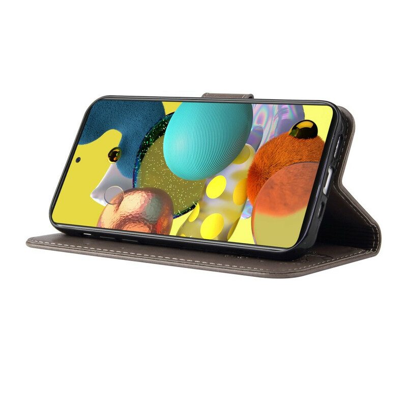Fodral För Samsung Galaxy A51 Med Kedjar Träd Och Katt Med Pärla På Remmen