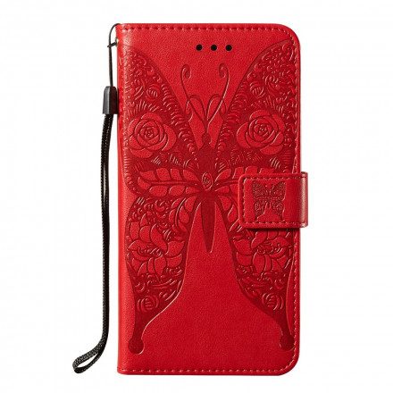 Fodral För Samsung Galaxy A52 4G / A52 5G / A52s 5G Fjärilsblommönster