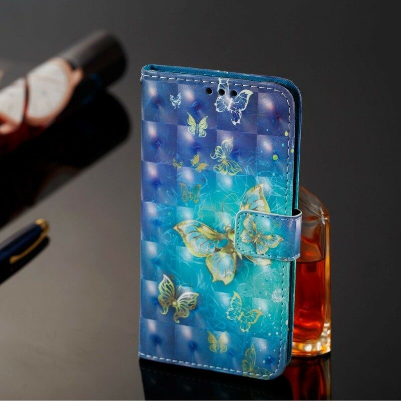 Fodral För Samsung Galaxy A6 3d Gyllene Fjärilar