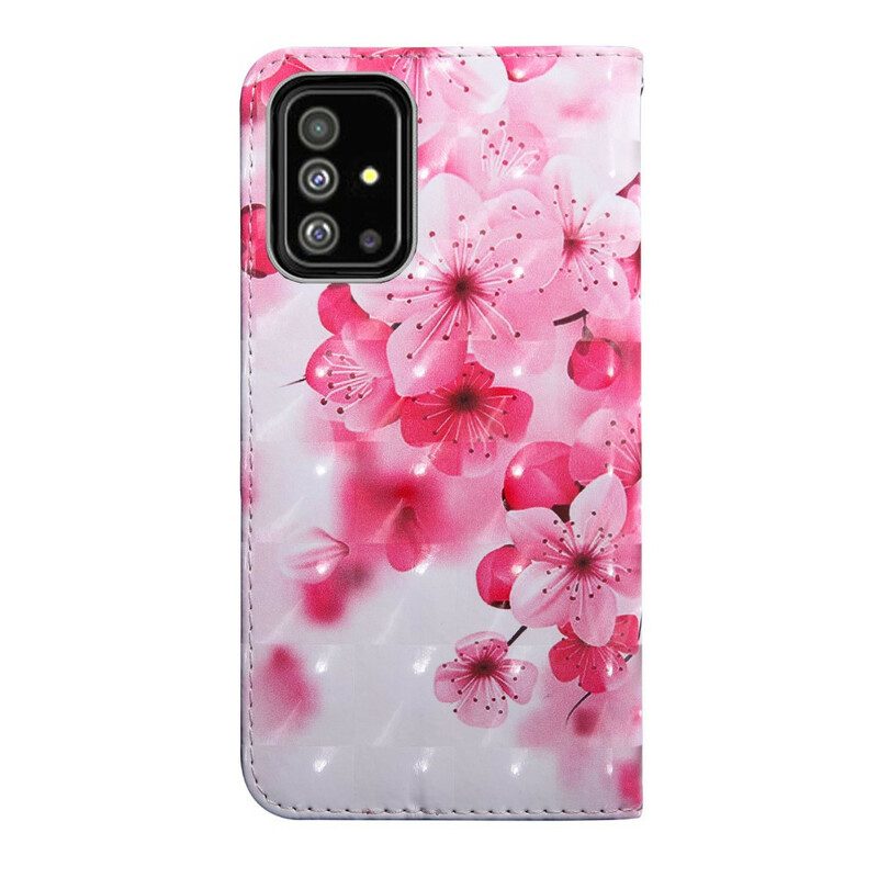 Fodral För Samsung Galaxy A71 Rosa Blommor