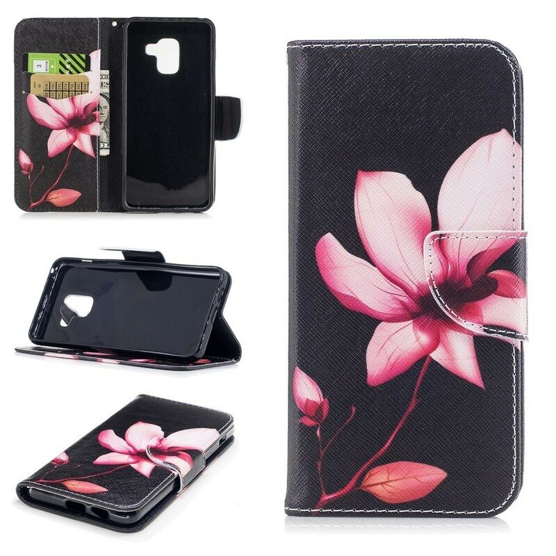 Fodral För Samsung Galaxy A8 2018 Rosa Blomma