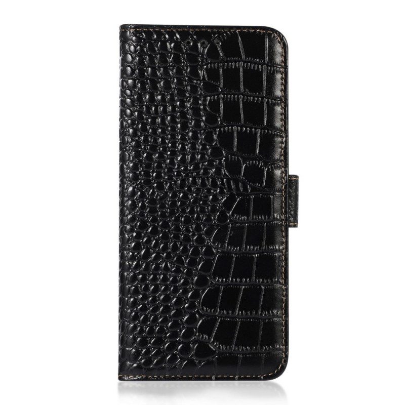 Fodral För Samsung Galaxy M23 5G Äkta Läder I Krokodilstil