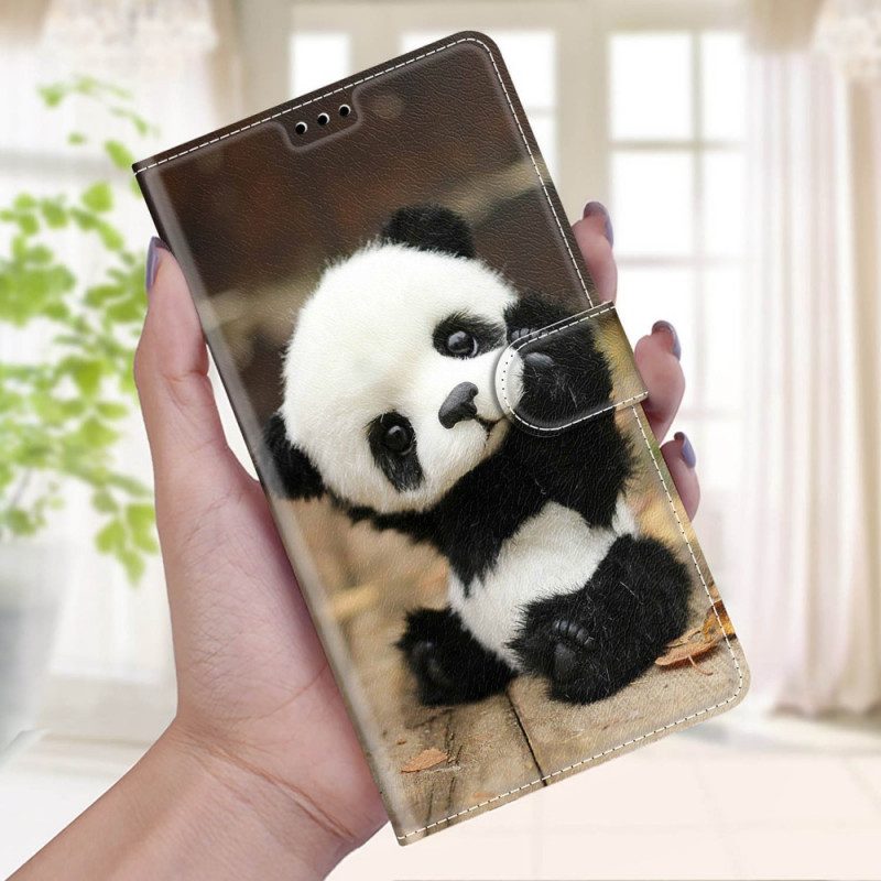 Fodral För Samsung Galaxy M23 5G Med Kedjar Lilla Panda Med Rem