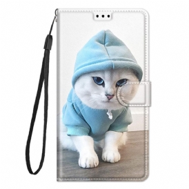 Fodral För Samsung Galaxy M23 5G Med Kedjar Thong Cat Fan