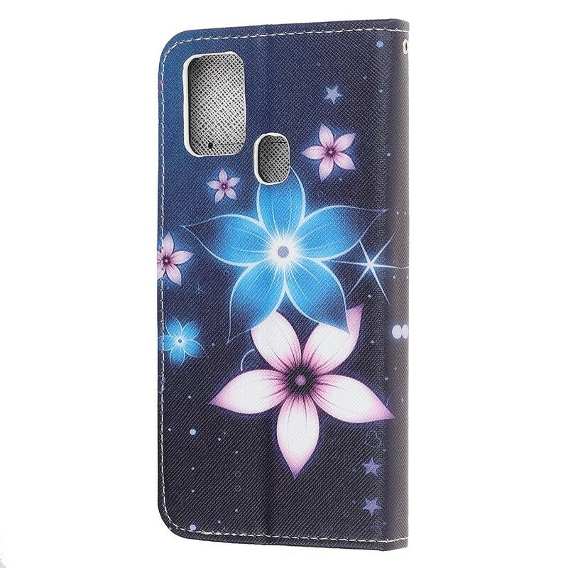 Fodral För Samsung Galaxy M31 Med Kedjar Lunar Strap Blommor