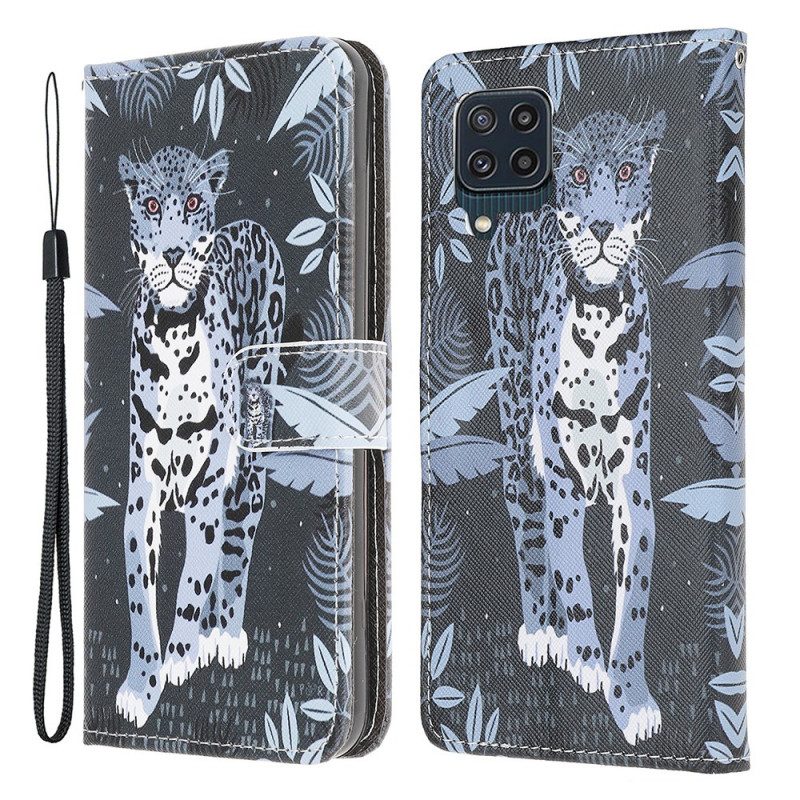 Fodral För Samsung Galaxy M32 Med Kedjar Thong Leopard