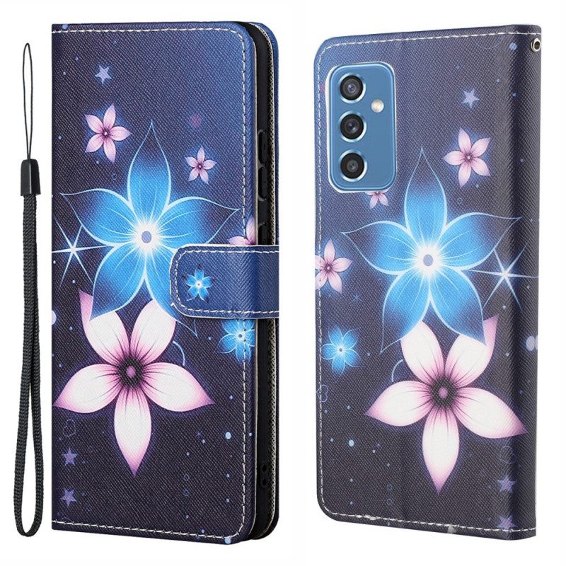 Fodral För Samsung Galaxy M52 5G Glödande Blommor