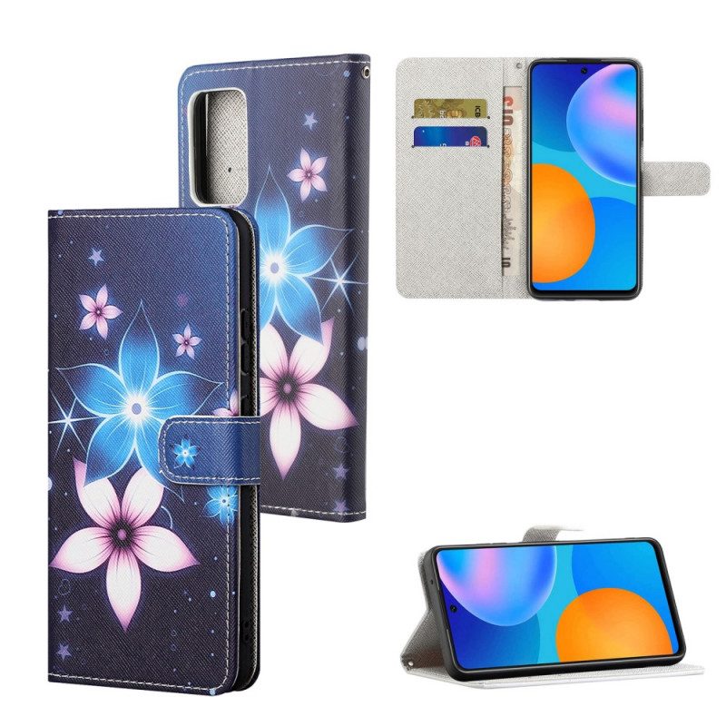 Fodral För Samsung Galaxy M52 5G Glödande Blommor