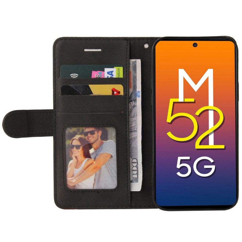 Fodral För Samsung Galaxy M52 5G Med Kedjar Strip Ink Line