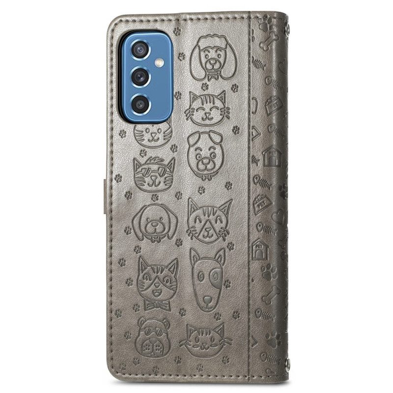 Fodral För Samsung Galaxy M52 5G Texturerade Djur