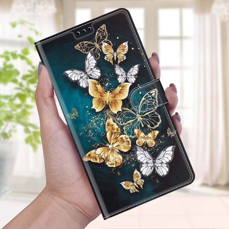 Fodral För Samsung Galaxy M53 5G Med Kedjar Thong Butterflies Fan