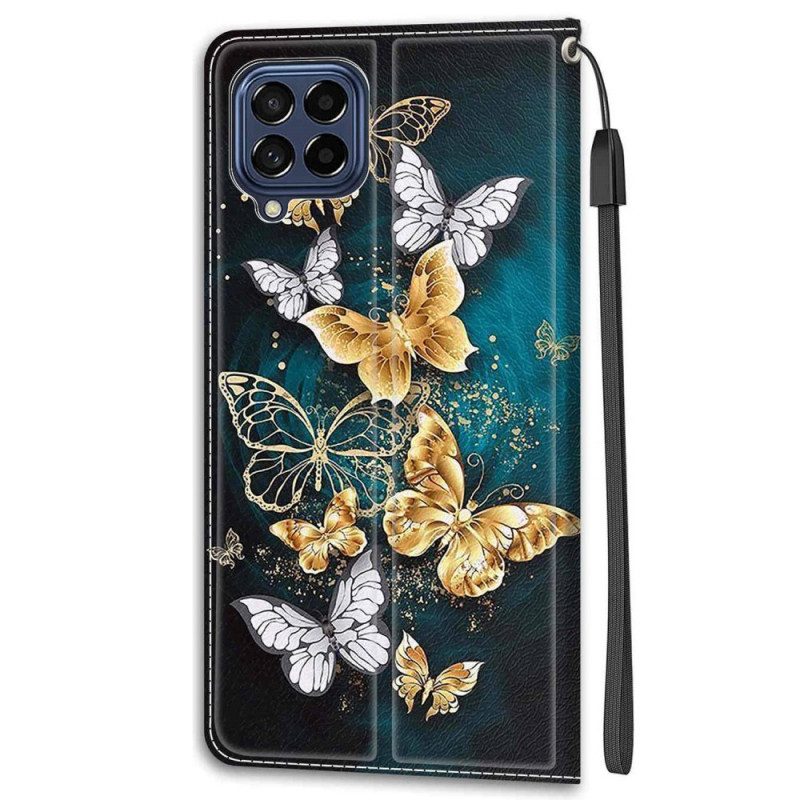 Fodral För Samsung Galaxy M53 5G Med Kedjar Thong Butterflies Fan