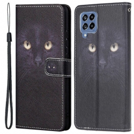 Fodral För Samsung Galaxy M53 5G Med Kedjar Thong Cat Eyes