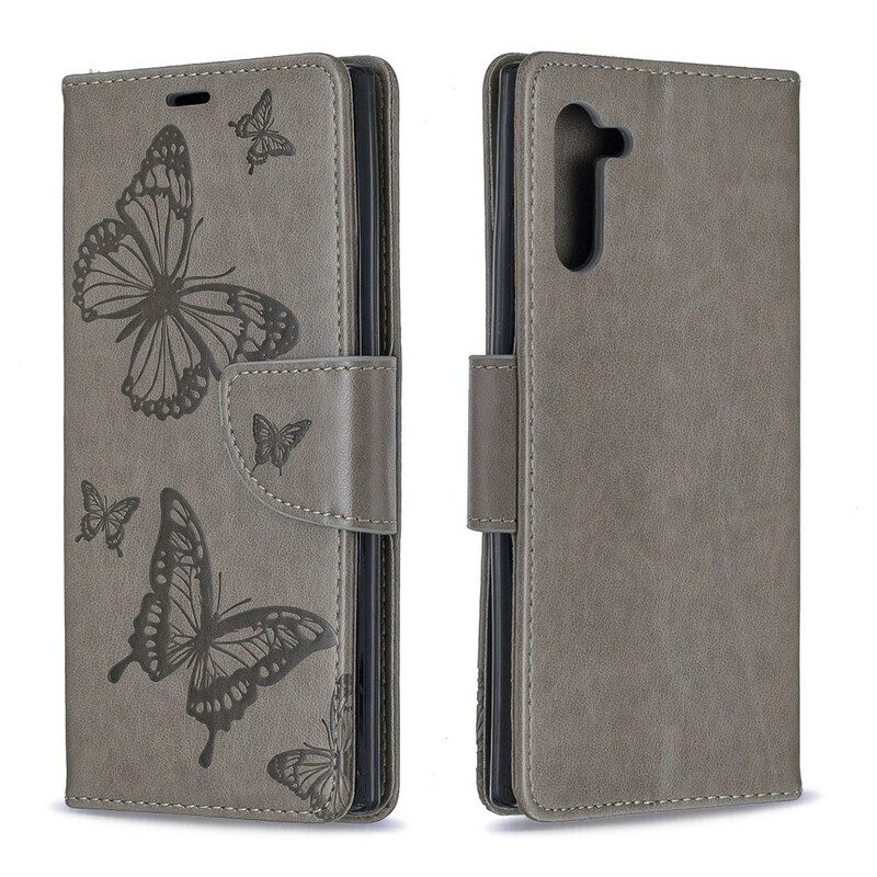 Fodral För Samsung Galaxy Note 10 Folio-fodral Fjärilar Och Snedklaff