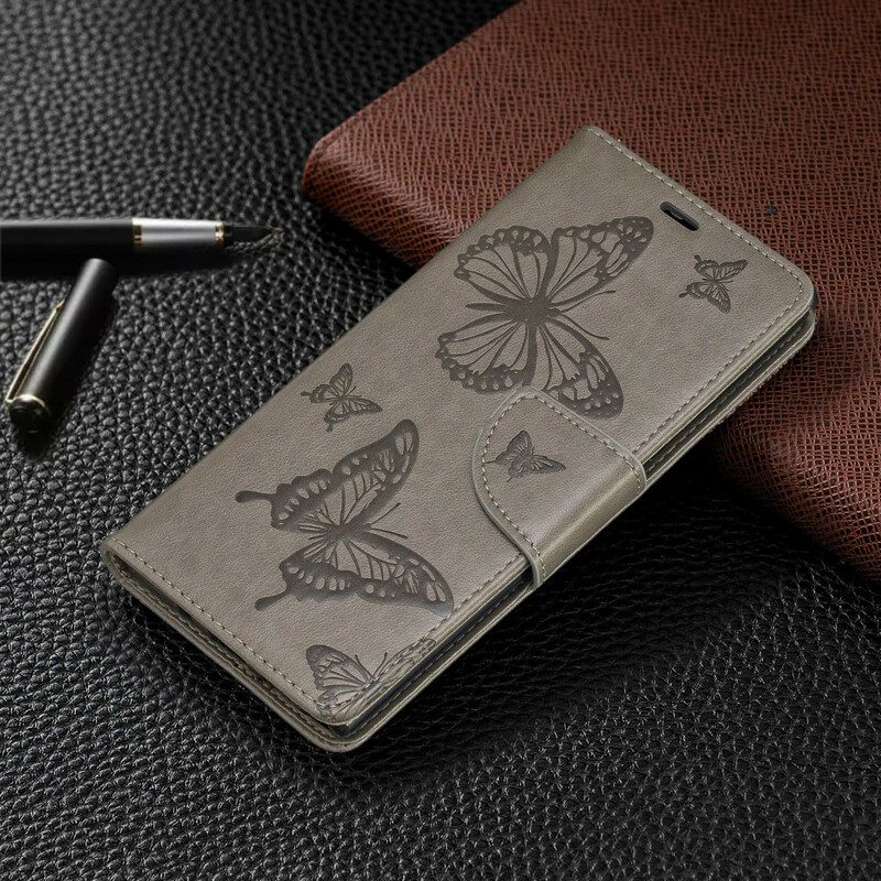 Fodral För Samsung Galaxy Note 10 Folio-fodral Fjärilar Och Snedklaff