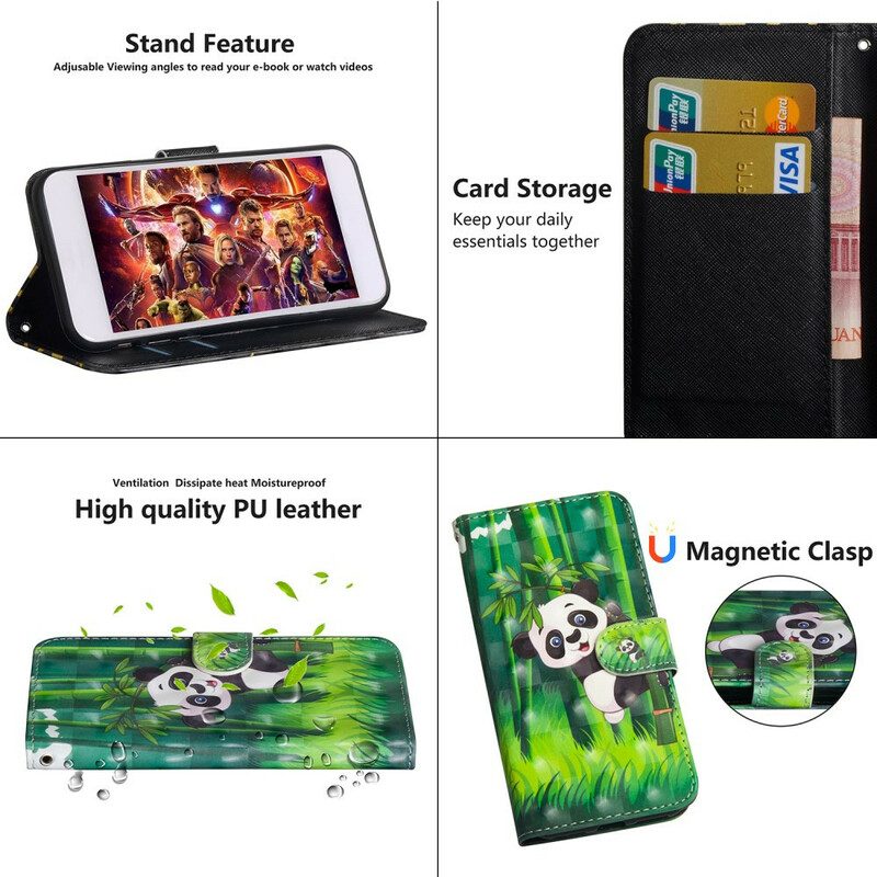 Fodral För Samsung Galaxy Note 10 Plus Panda Och Bambu