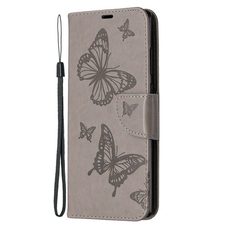 Fodral För Samsung Galaxy Note 20 Folio-fodral Fjärilar Och Snedklaff