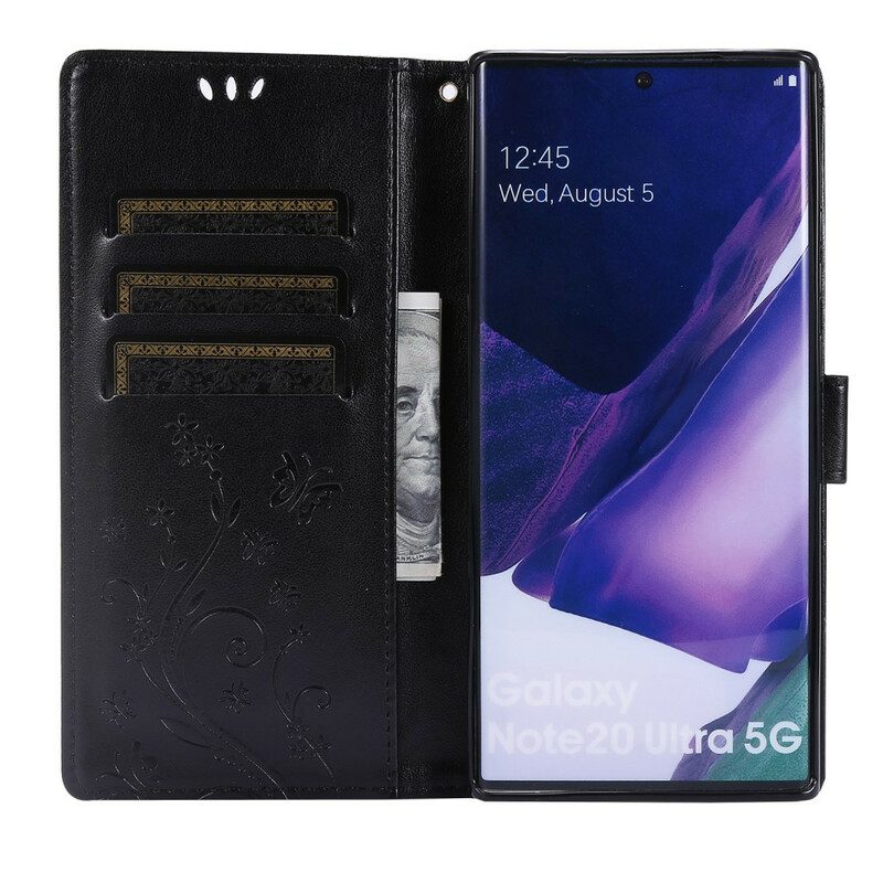Fodral För Samsung Galaxy Note 20 Ultra Fjärilar I Vinden