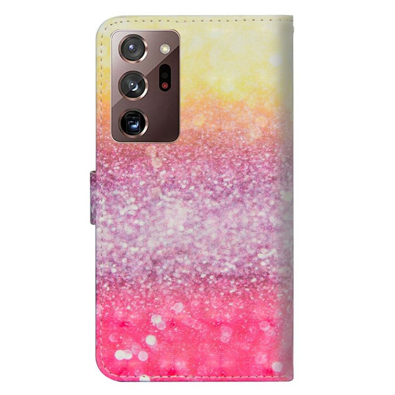 Fodral För Samsung Galaxy Note 20 Ultra Magenta Glitter Gradient