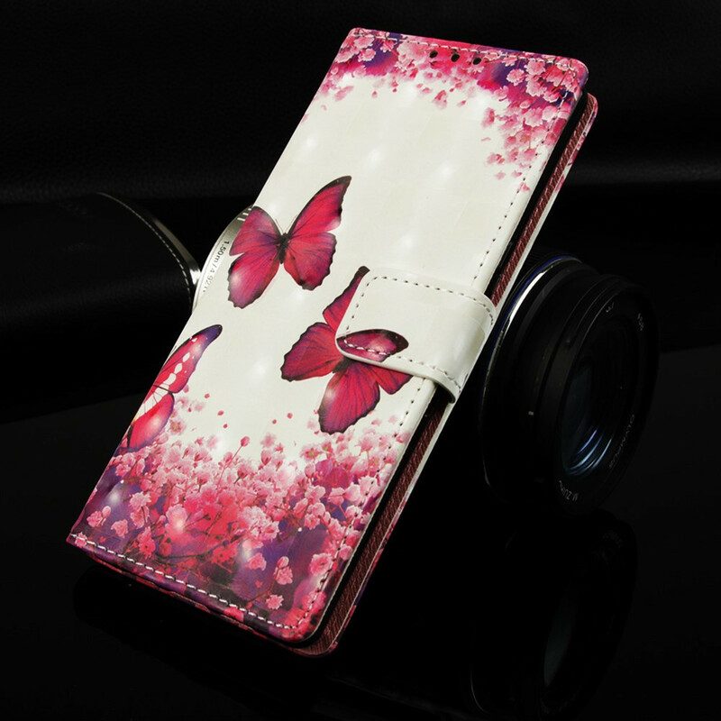 Fodral För Samsung Galaxy S10 5G Röda Fjärilar