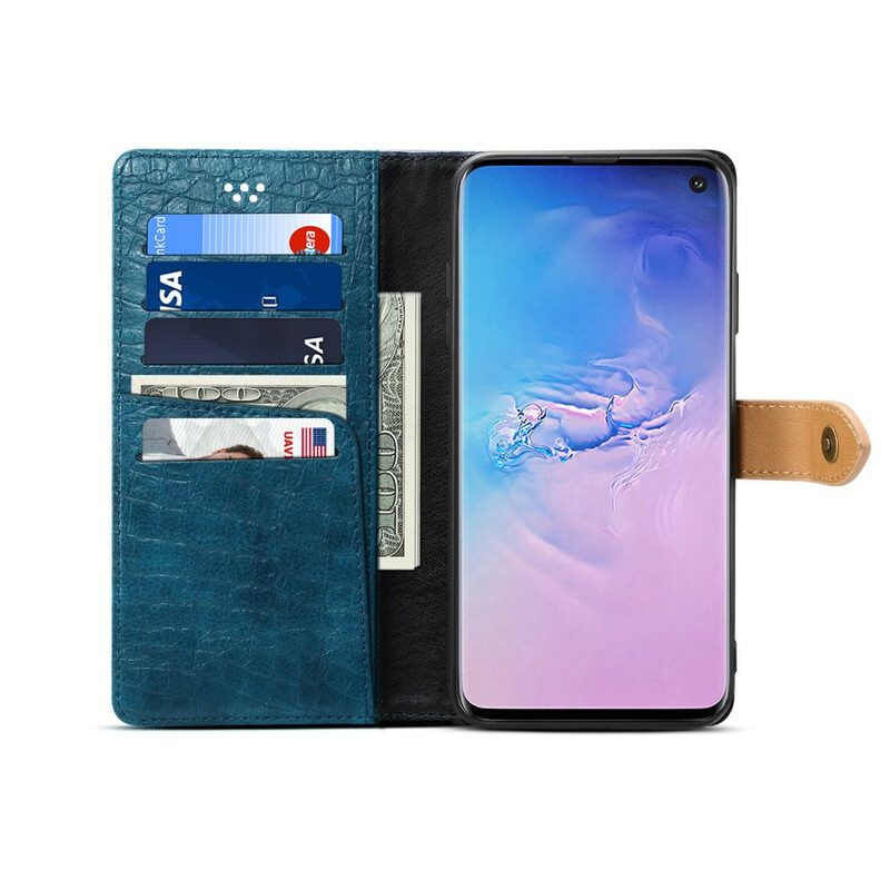 Fodral För Samsung Galaxy S10 Croc Och Bälte