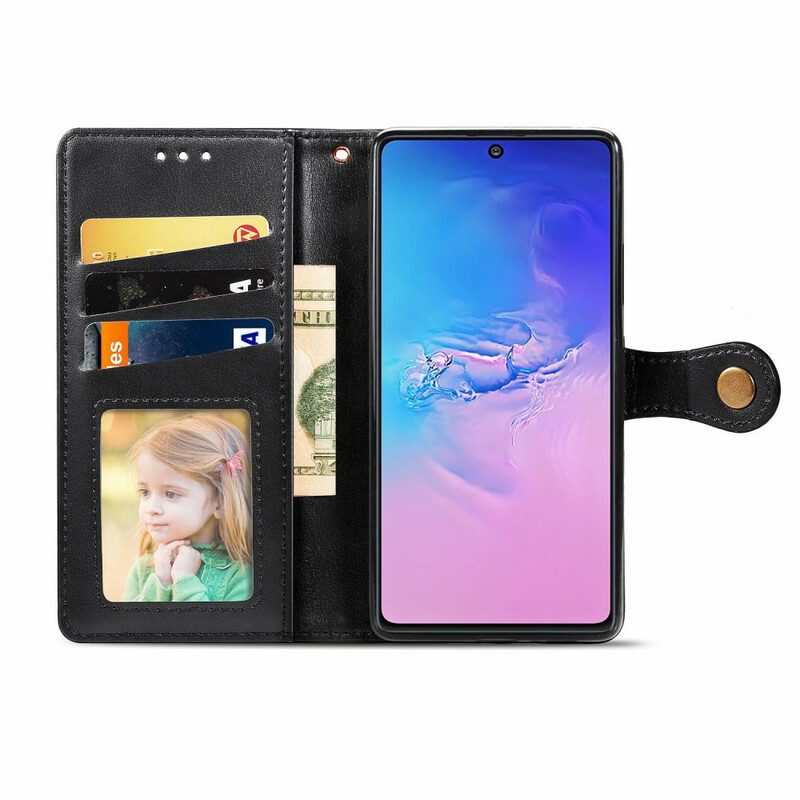 Fodral För Samsung Galaxy S10 Lite Faux Läder Och Vintagelås