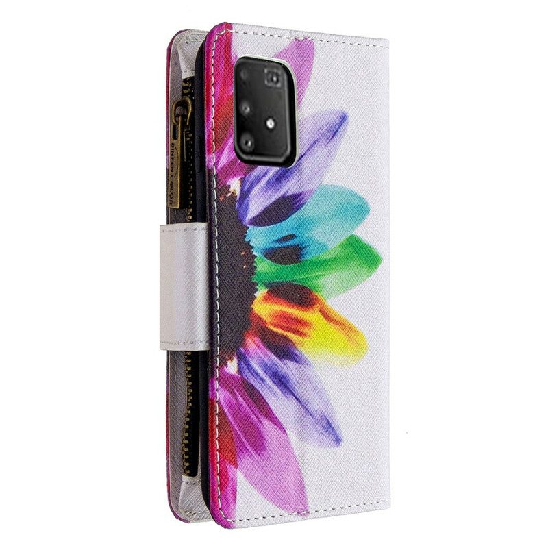 Fodral För Samsung Galaxy S10 Lite Ficka Med Dragkedja För Blommor