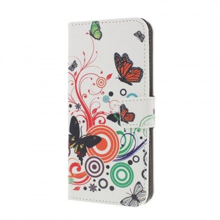 Fodral För Samsung Galaxy S10 Plus Fjärilar Och Blommor