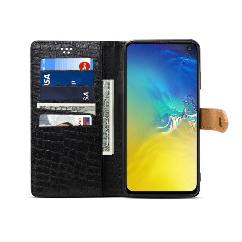 Fodral För Samsung Galaxy S10e Croc Och Bälte