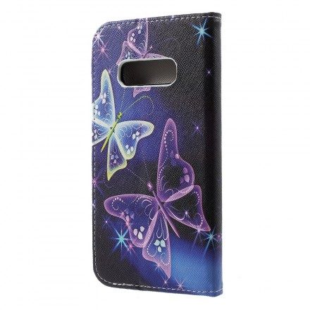 Fodral För Samsung Galaxy S10e Fjärilar Och Blommor