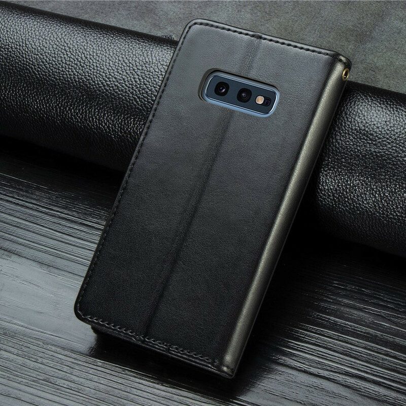 Fodral För Samsung Galaxy S10e Konfektläder Och Vintagelås