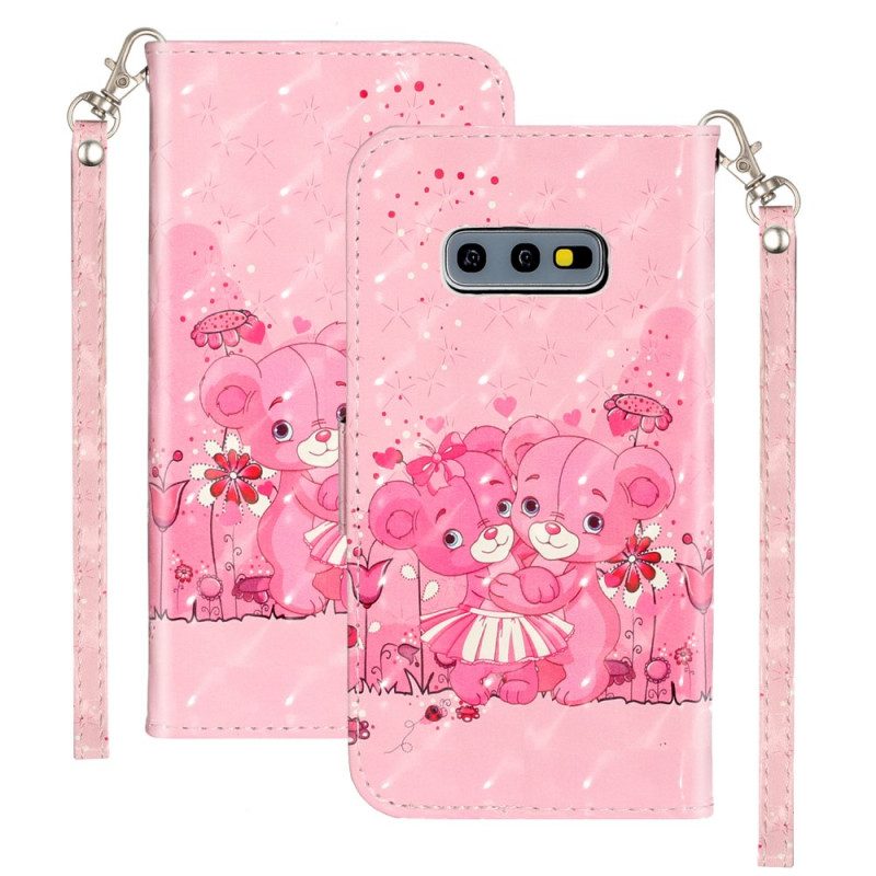 Fodral För Samsung Galaxy S10e Med Kedjar Light Spots Strap Teddy Bears