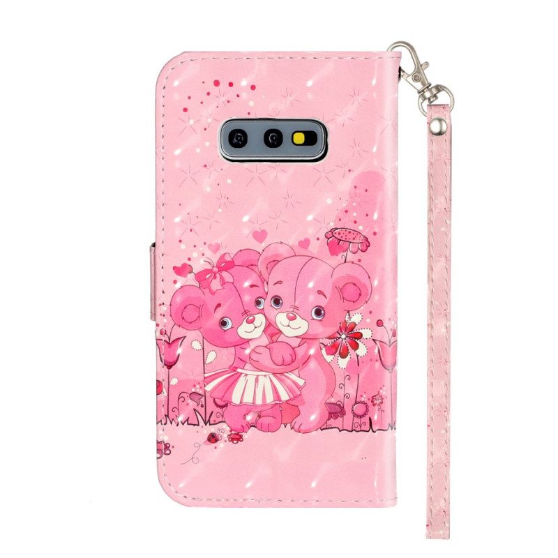 Fodral För Samsung Galaxy S10e Med Kedjar Light Spots Strap Teddy Bears