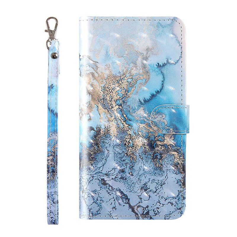 Fodral För Samsung Galaxy S20 FE Light Spot Marble Design Med Lanyard