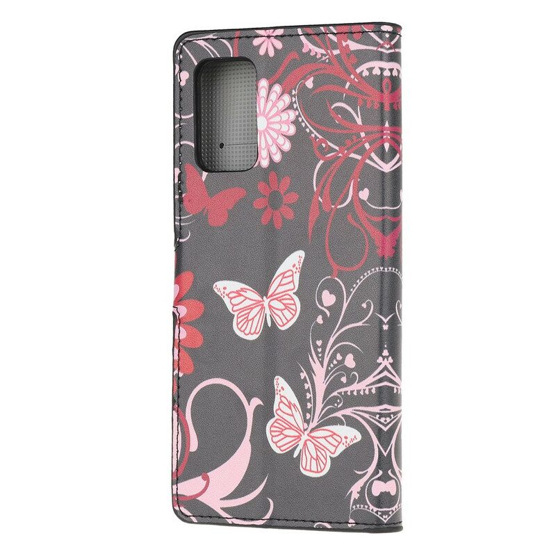 Fodral För Samsung Galaxy S20 Fjärilar Och Blommor
