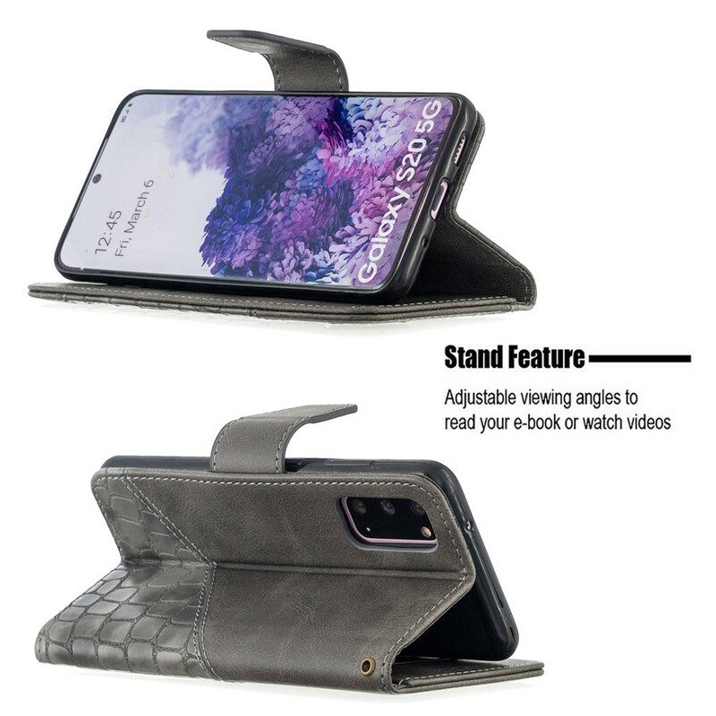 Fodral För Samsung Galaxy S20 Klassisk Krokodilskinnseffekt