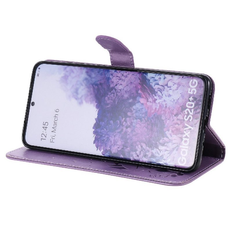 Fodral För Samsung Galaxy S20 Plus 4G / 5G Med Kedjar Katt Och Bi Med Rem