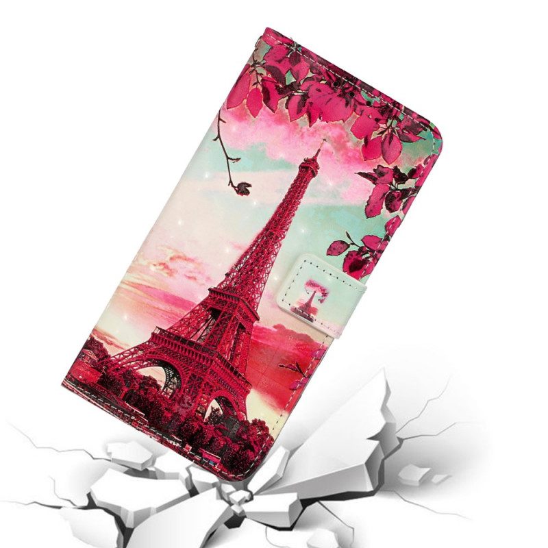 Fodral För Samsung Galaxy S20 Ultra Med Kedjar Justerbar Rem Eiffeltornet