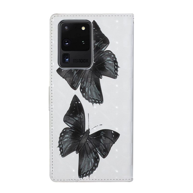 Fodral För Samsung Galaxy S20 Ultra Med Kedjar Justerbara Remfjärilar