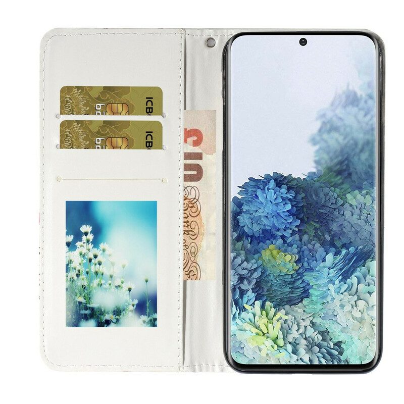 Fodral För Samsung Galaxy S21 5G Blommiga Fjärilar