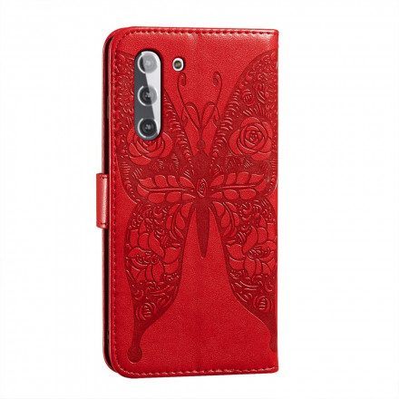 Fodral För Samsung Galaxy S21 5G Fjärilsblommönster