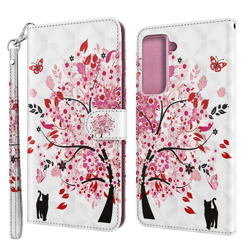 Fodral För Samsung Galaxy S21 5G Rosa Träd