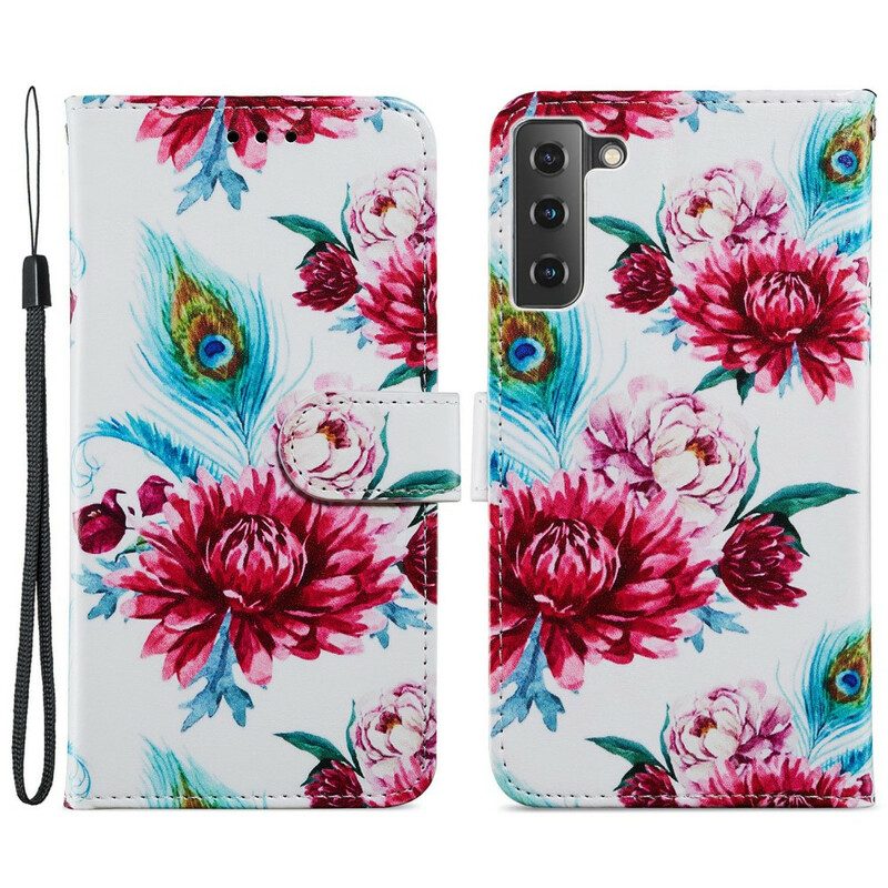 Fodral För Samsung Galaxy S21 FE Intensiva Blommor