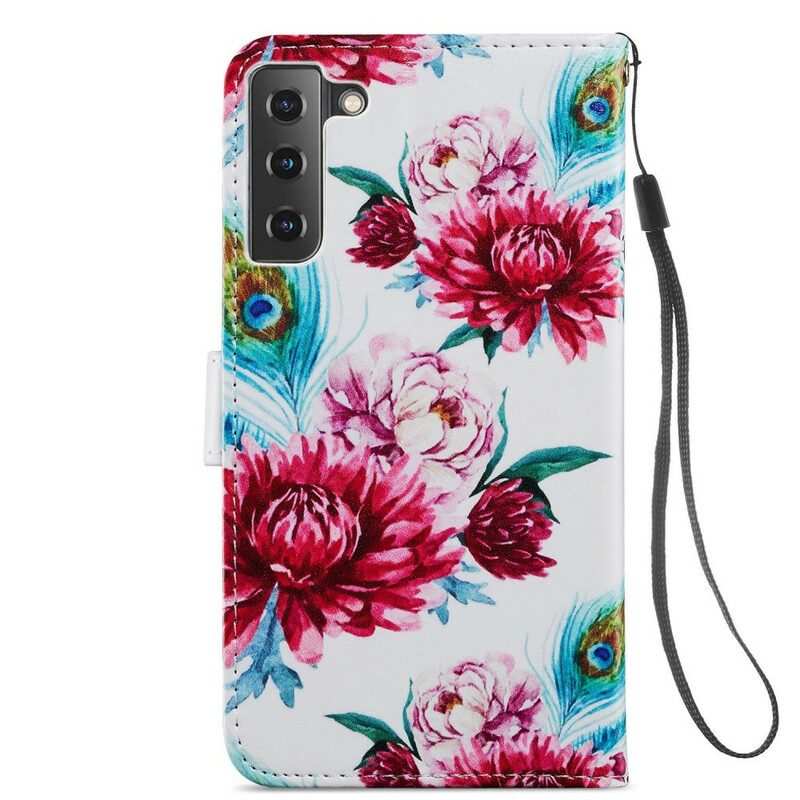 Fodral För Samsung Galaxy S21 FE Intensiva Blommor