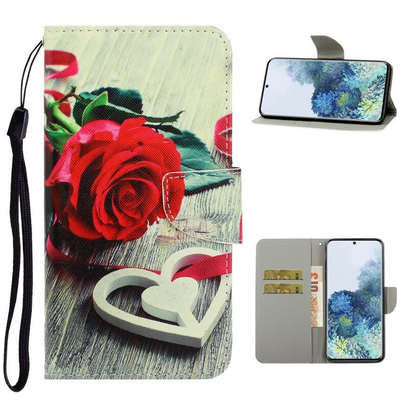 Fodral För Samsung Galaxy S21 Plus 5G Med Kedjar Romantic Strappy Rose