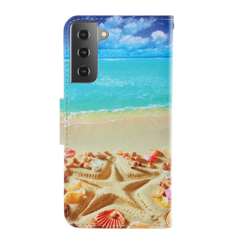 Fodral För Samsung Galaxy S21 Plus 5G Med Kedjar Thong Beach