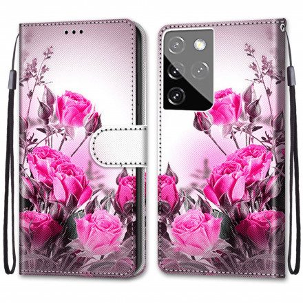 Fodral För Samsung Galaxy S21 Ultra 5G Magiska Blommor