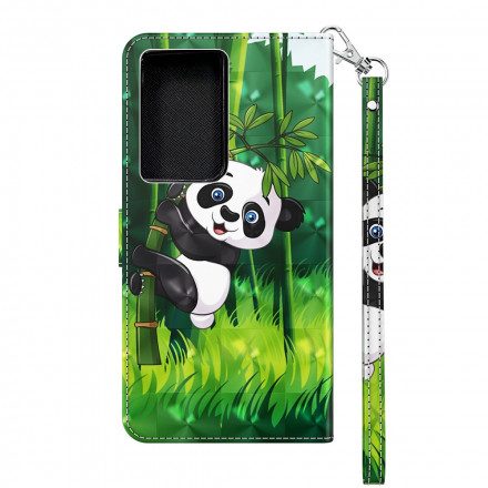 Fodral För Samsung Galaxy S21 Ultra 5G Panda Och Bambu