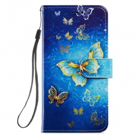 Fodral För Samsung Galaxy S22 5G Flygande Fjärilar