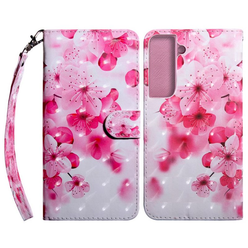 Fodral För Samsung Galaxy S22 5G Rosa Blommor